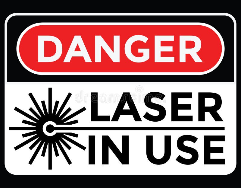 Danger, laser in use stock illustration