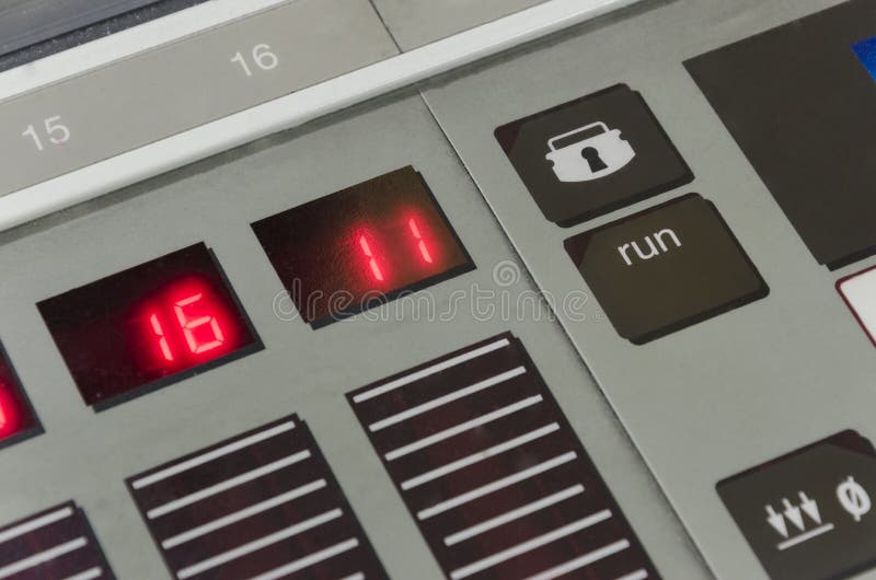 Print fountain key control unit extreme close-up royalty free stock photo