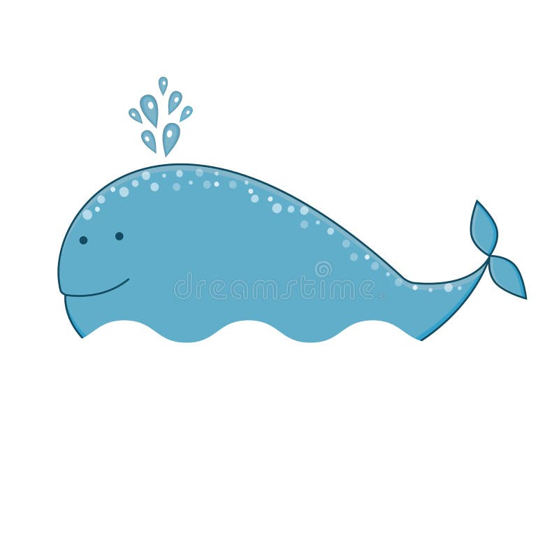 Print with a funny whale stock vector. Illustration of ocean - 90795446