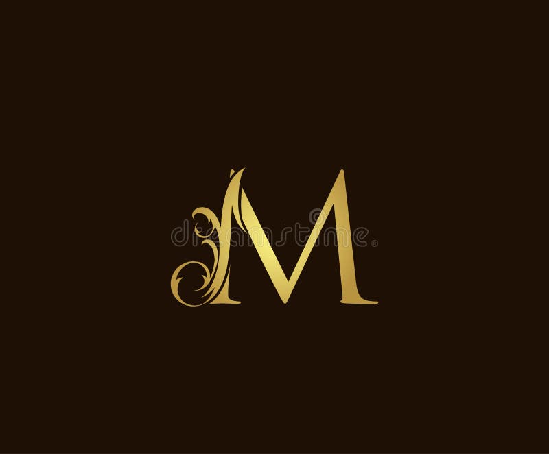 Gold M Letter Luxury Floral Logo Icon Stock Vector - Illustration of ...