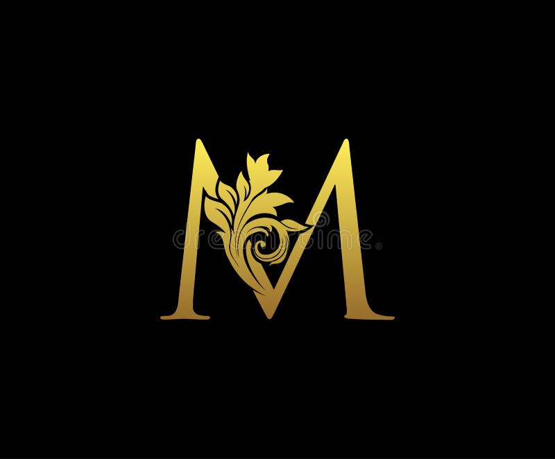 Golden Letter M Logo Icon . Initial Letter M Design Vector Stock Vector ...