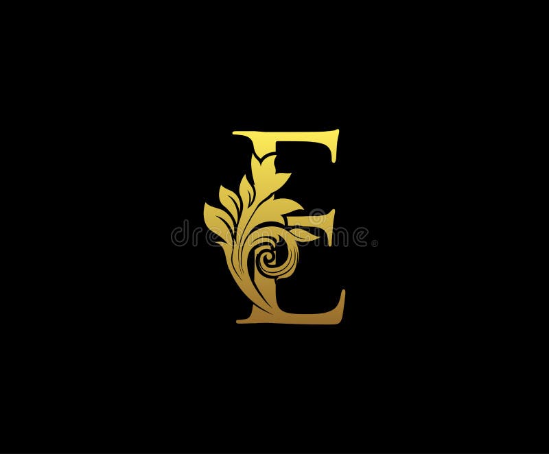 Golden Letter E Logo Icon . Initial Letter E Design Vector Stock Vector ...