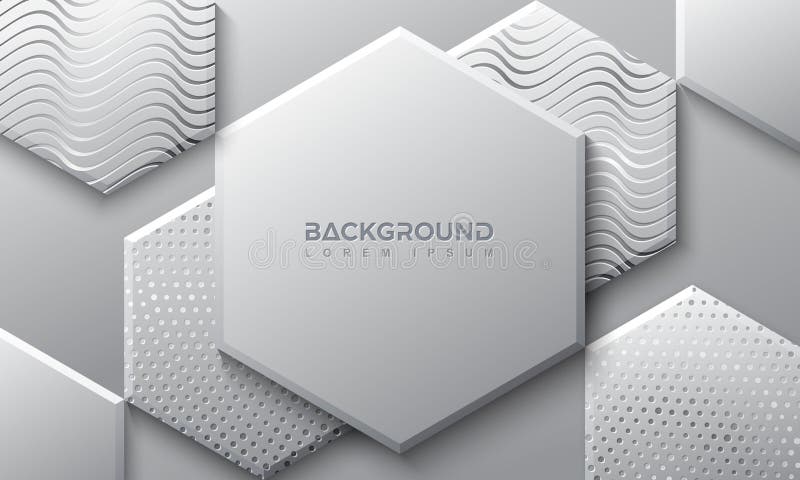 Gray background with 3D style. Bright background with a combination of dots and lines. Eps10 Vector background.