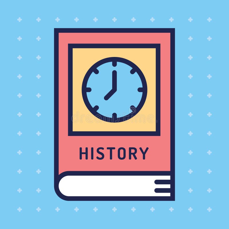 History Textbook on School Chalkboard Background Stock Vector