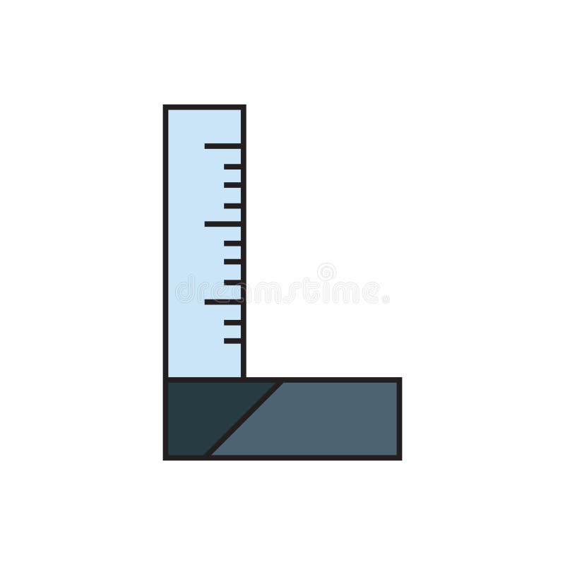 L square ruler hand drawn Royalty Free Vector Image