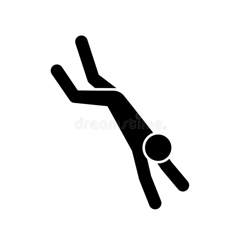 Man jumping or diving icon stock illustration