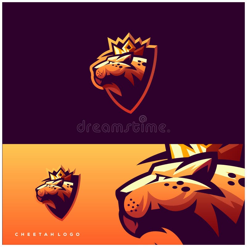 Cheetah mascot sport logo design Royalty Free Vector Image