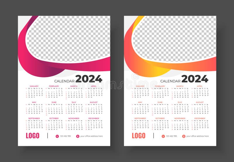 Print Ready One Page Wall Calendar Stock Illustrations 71 Print Ready