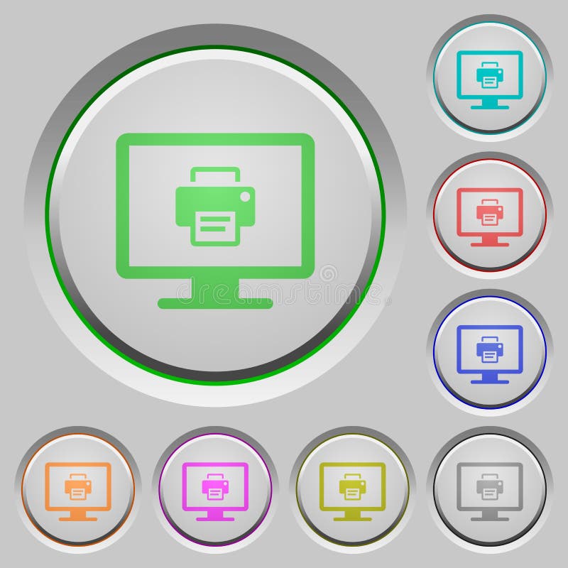 Print screen push buttons. Print screen color icons on sunk push buttons