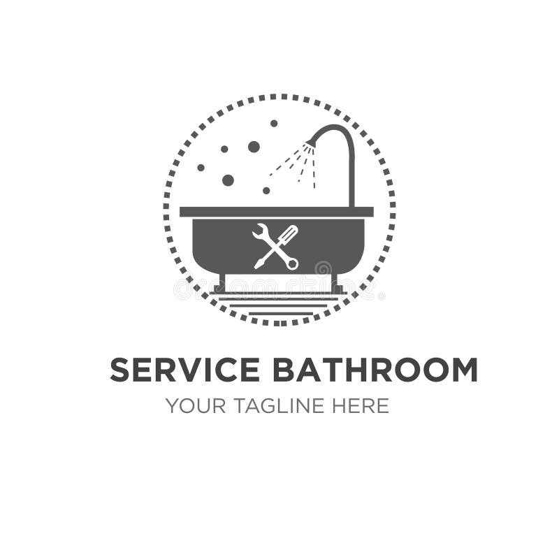 Service Bathroom Logo Designs Simple Vintage and Modern Stock Vector