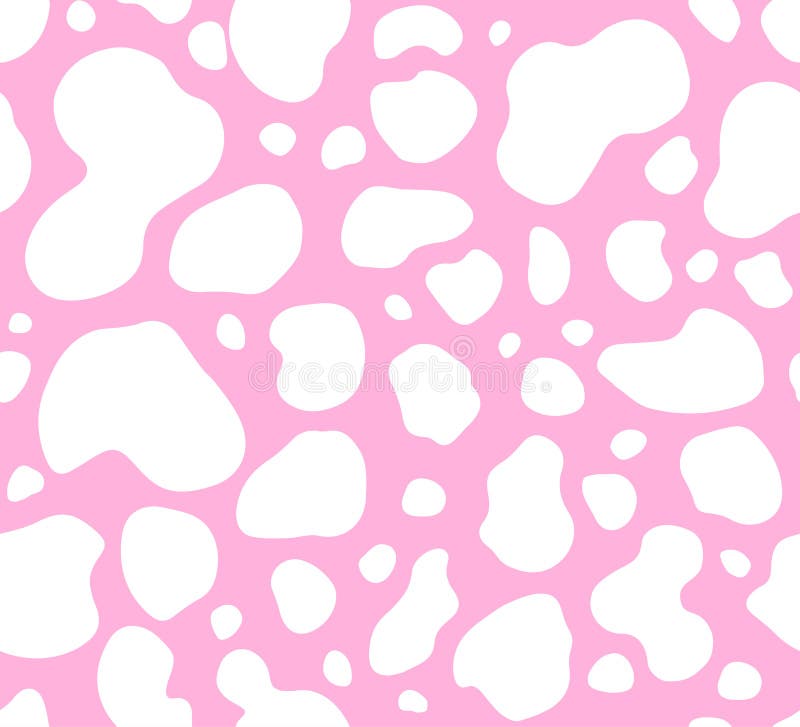 Print spot skin cow texture pattern repeated seamless pink and white