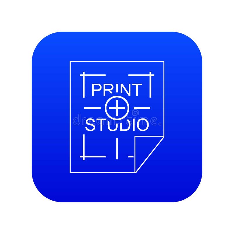 Download Print Studio Icon Blue Vector Stock Vector - Illustration ...