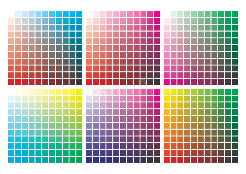 Vector color palette on A4 format stock illustration