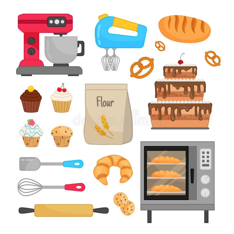 Collection of baking items Royalty Free Vector Image