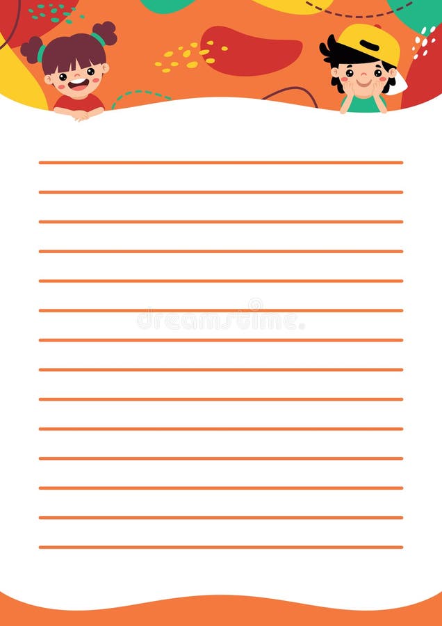 Printable Blank Page Template For Notes stock illustration