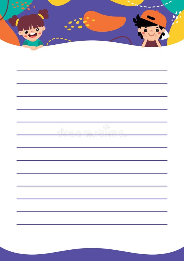 Printable Blank Page Template For Notes stock illustration