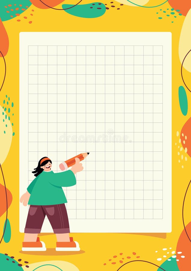 Printable Blank Page Template For Notes stock illustration