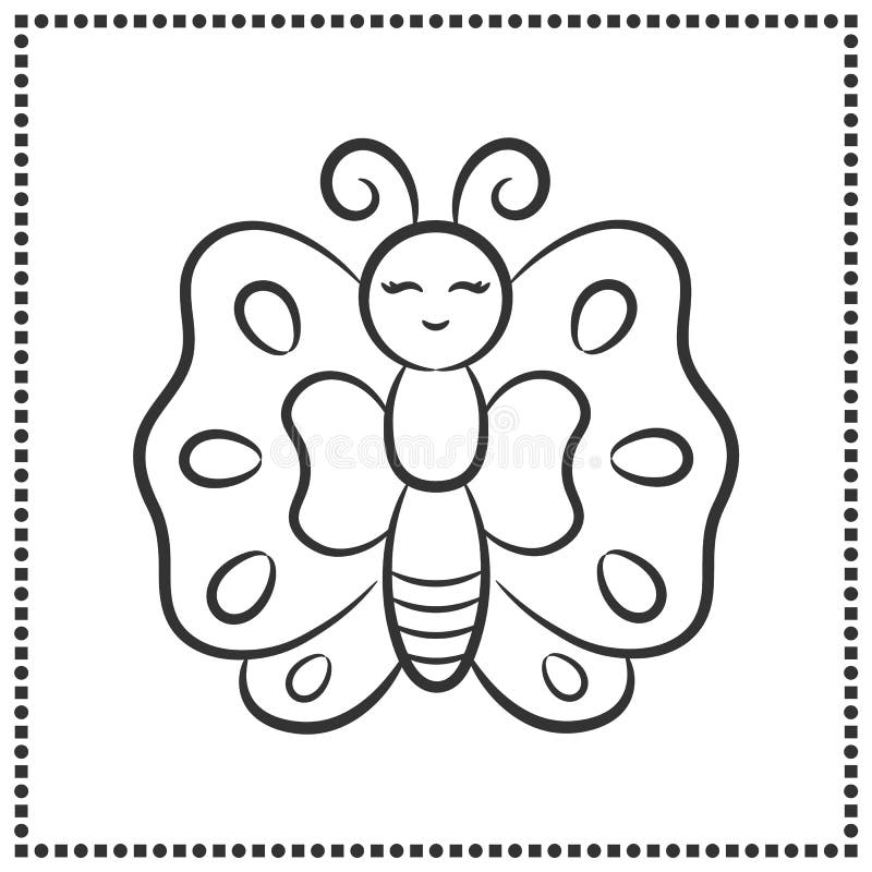 Printable Butterfly Sketch for Coloring Stock Vector Illustration of