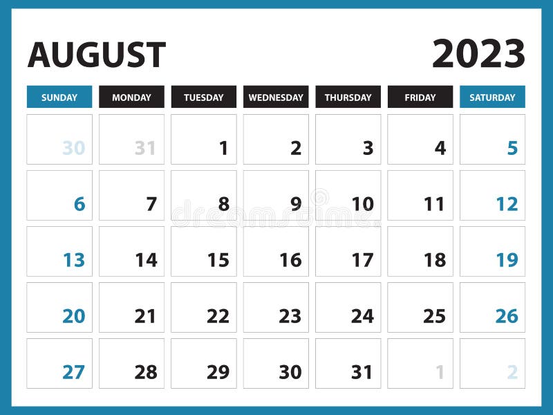 August 2023 Calendar Printable Calendar 2023 Template Planner Design