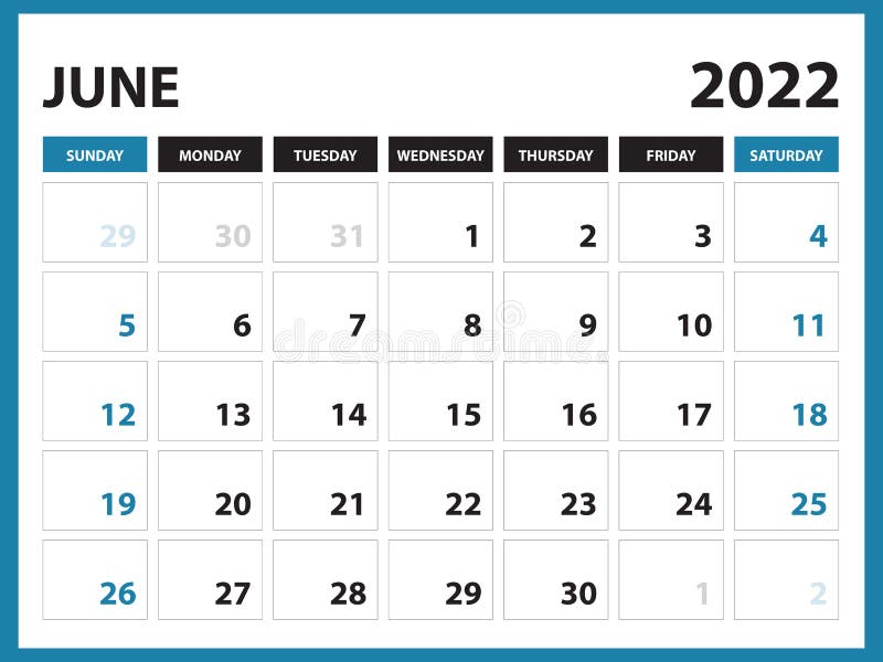 june 2022 calendar printable calendar 2022 planner design desk calendar template wall calendar organizer office simple stock vector illustration of 2023 monday 217150135