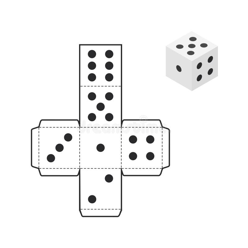 Printable Dice Template Isolated on White Background Stock Vector Printable Dice Template Isolated on White Background Stock Vector
