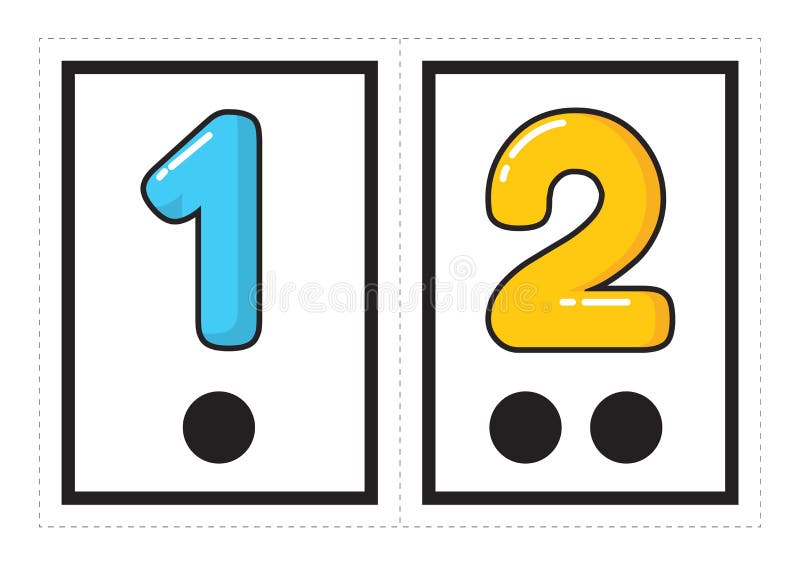 printable flash card collection for numbers with the corresponding number of dots arranged in groups for preschool kindergarten stock vector illustration of clip clipart 137175785