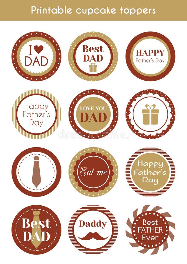 Download Printable Hipster Cupcake Toppers For Fathers Day Stock ...