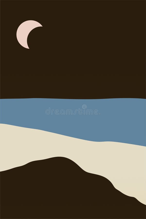 Printable Minimalist Landscape Wall Art . Printable Landscape Boho Wall