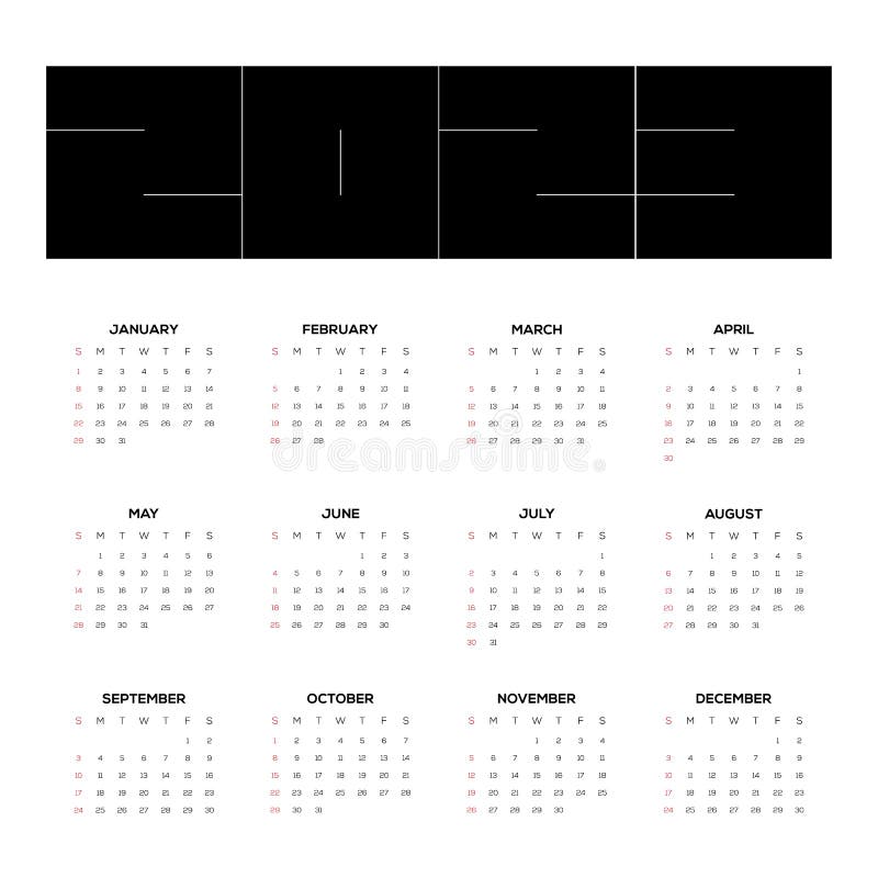 2023 Printable Monthly Calendar Template Design, Week Starts on Sunday