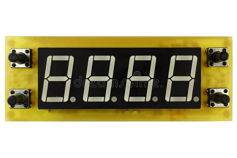 Printed circuit board of electronic timer clock with LED indicator and control buttons isolated on white background stock photos Printed circuit board of electronic timer clock with LED indicator and control buttons isolated on white background stock photos