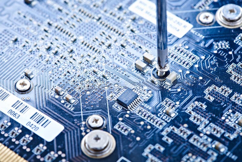 Printed circuit board repair stock images