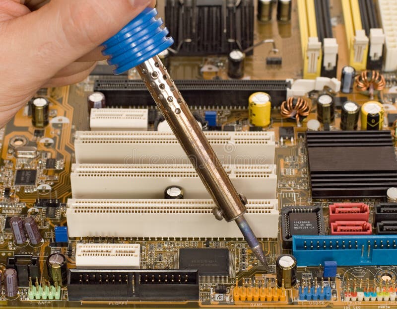 Printed Circuit Board Repair Work Stock Image Image of printed