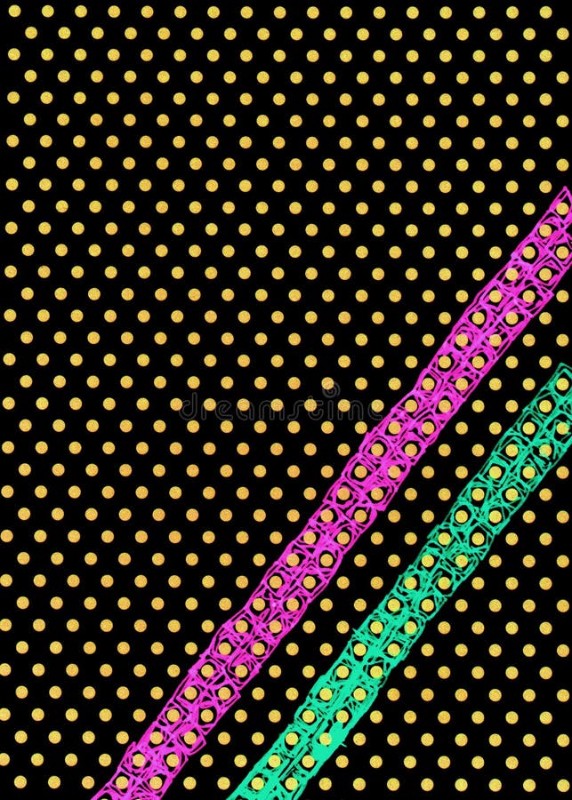 Printed Paper with Dots and Drawn Pattern. Stock Illustration