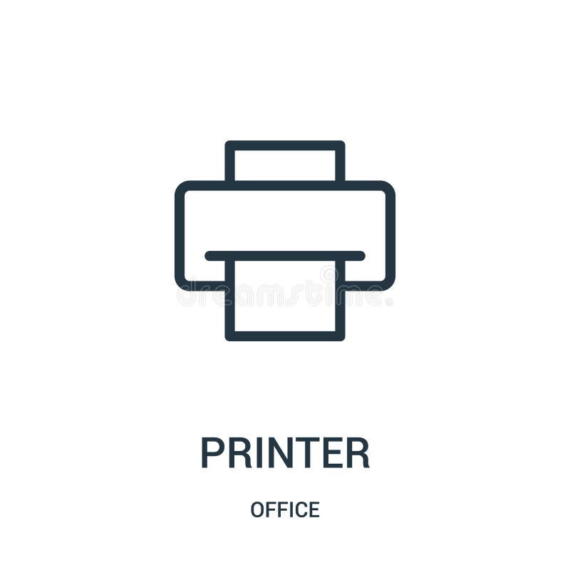 Printer icon vector from office collection. Thin line printer outline icon vector illustration royalty free illustration