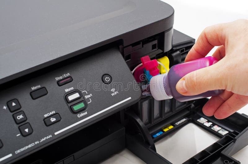 Printer ink tank refill stock image. Image of office 175315375