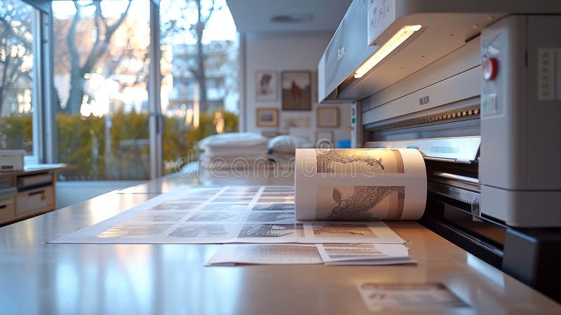 Printer Producing Sample Horse Year Calendar in Bright Clean