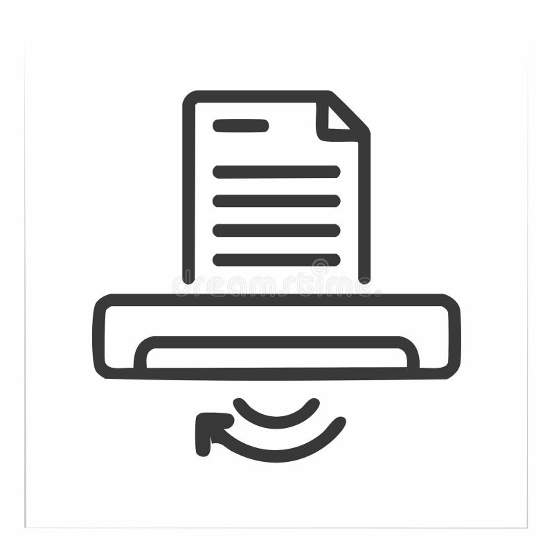 Printer Resend Document Line Icon royalty free illustration
