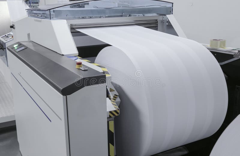 Large Paper Roll Installed in Printing Machine Stock Image - Image of  color, press: 99818839