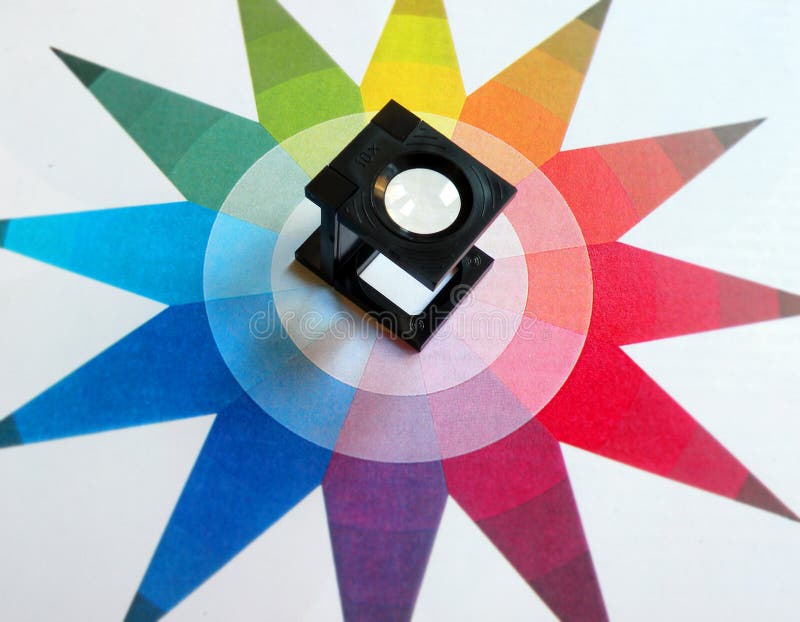 Printers magnifying glass stock image. Image of graphic 14626385