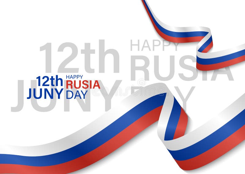 Printhappy russie fête de l'indépendance modèle vectoriel modèle illustration russie fête nationale ruban paysage retour illustration de vecteur