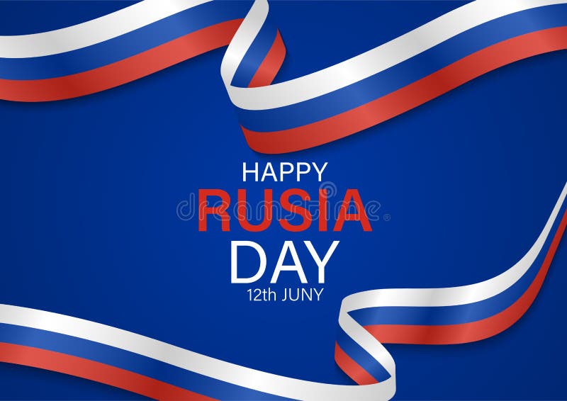 Printhappy russie fête de l'indépendance modèle vectoriel modèle illustration russie fête nationale ruban paysage retour illustration de vecteur