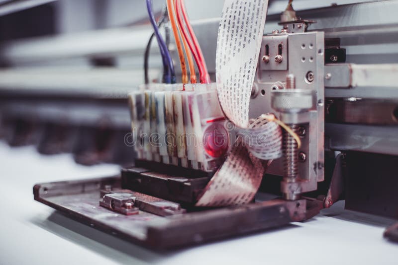 Large Format Digital Printing Head Moving Stock Photo Image of heads