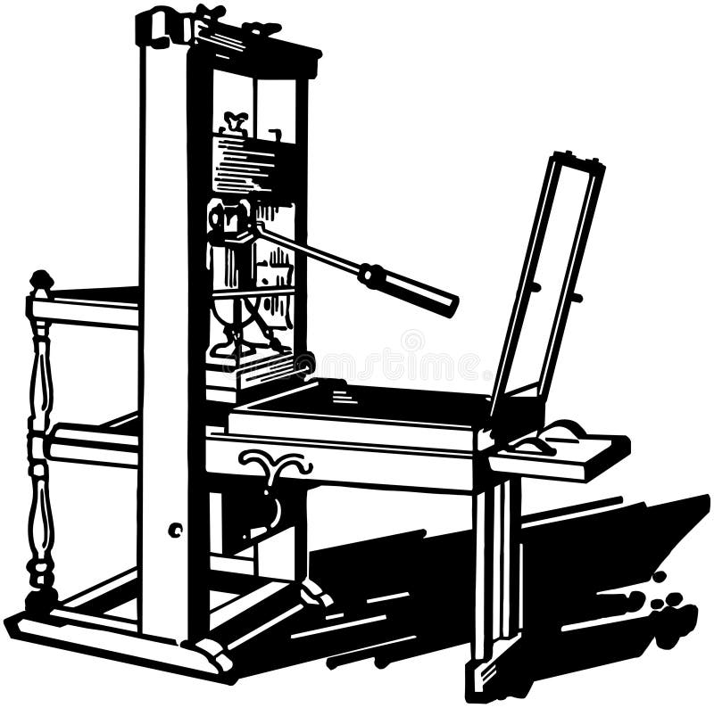 Printing Press stock vector. Illustration of engraving - 42095865
