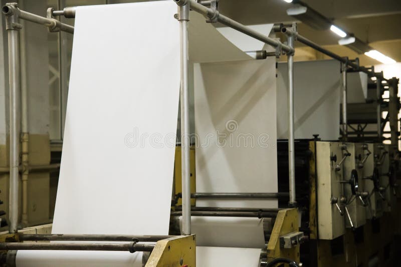Printing Presses at Work in the Printing Stock Image Image of