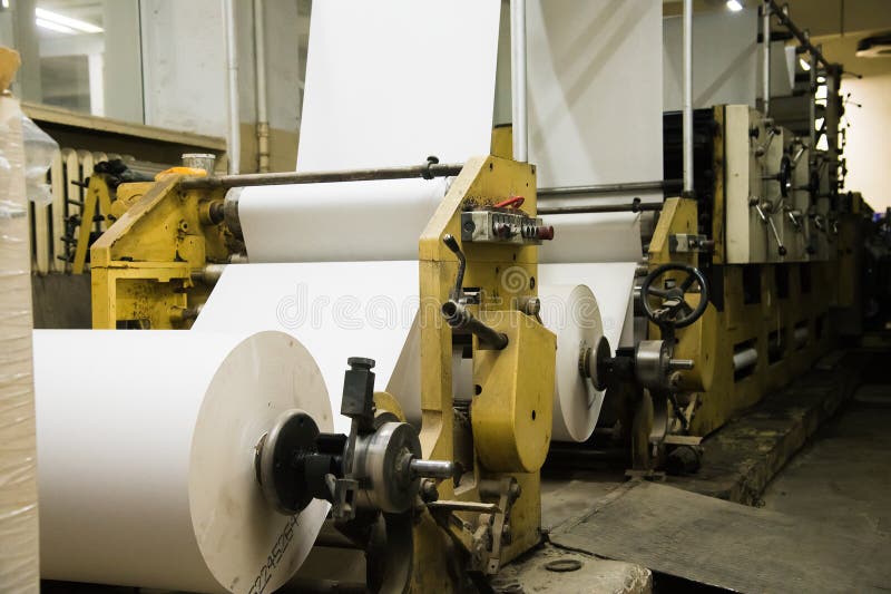 Printing Presses at Work in the Printing Stock Photo Image of media