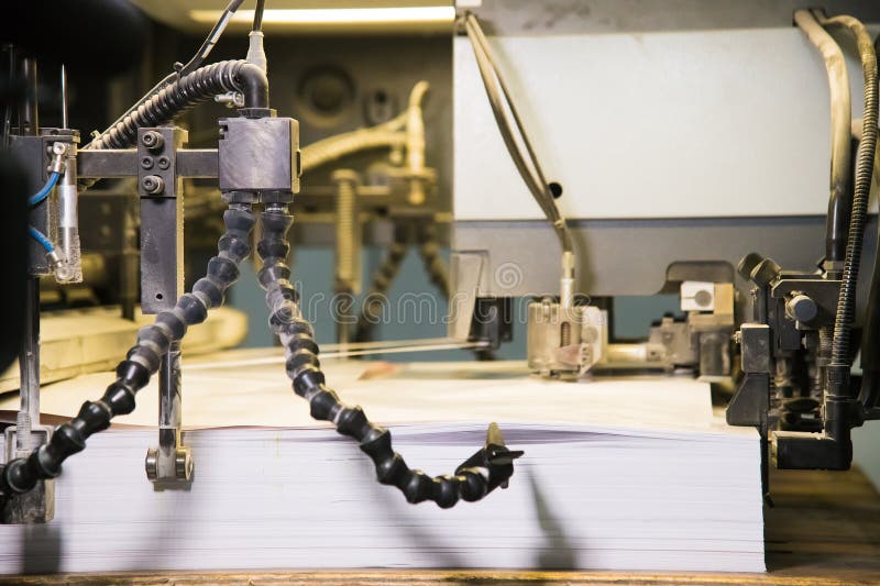 Printing Presses at Work in the Printing Stock Image Image of press