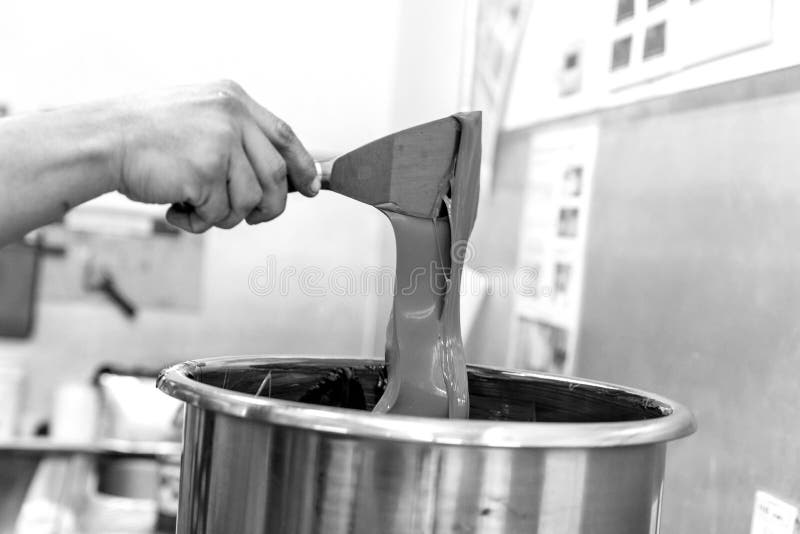 Printing Processes Industry. Black and White Stock Photo Image of