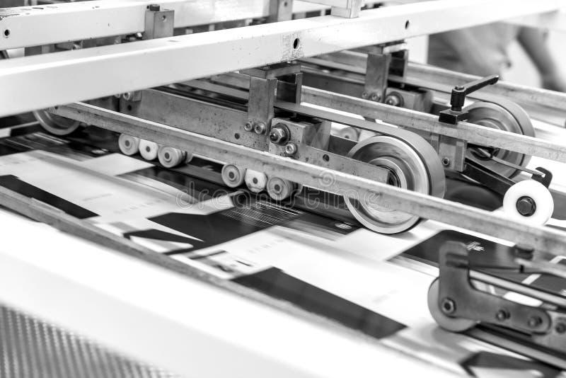 Printing Processes Industry. Black and White Stock Image Image of