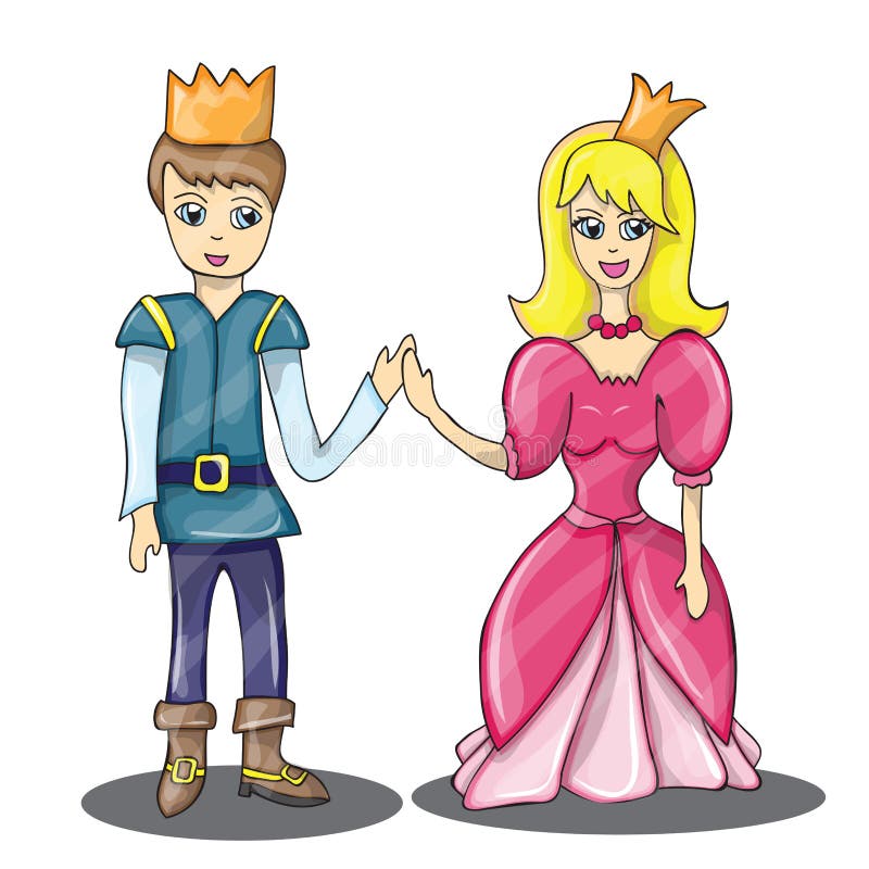 Prinz Und Prinzessin in Der Liebe Vektor Abbildung Illustration von
