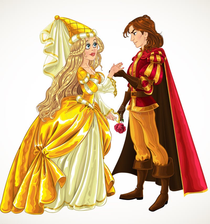 Prinz Und Prinzessin in Der Liebe Vektor Abbildung Illustration von